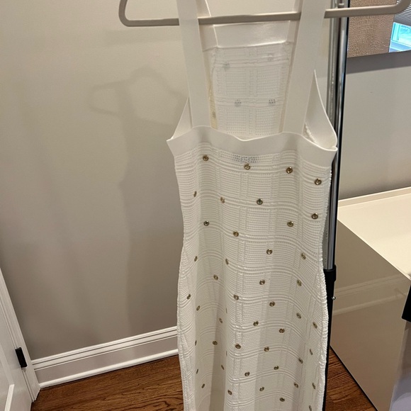 SANDRO white embellished fringe dress Sz 36 US 4 - Picture 5 of 6